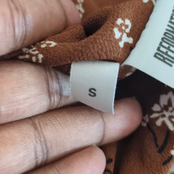 Reformation Leigh Floral Brown Dress Size small $218 - Picture 8 of 8